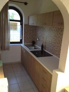 kuchnia ze zlewem i blatem w obiekcie Anita Apartmanház w mieście Orfű