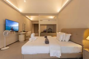 Televiisor ja/või meelelahutuskeskus majutusasutuses YUSU Hotel 羽宿酒店