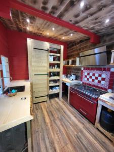 Dapur atau dapur kecil di Chalet d'alpage avec vue incroyable