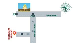 a diagram of the main road in india at Sri Annapurna Residency in Drākshārāma +8 photos