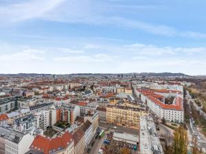Nespecifikovaný výhled na destinaci Vídeň nebo výhled na město při pohledu z apartmánu