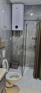 un bagno con wc e doccia in vetro di Avis 2 a Igalo Altre 6 foto