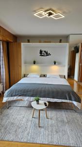 Ένα ή περισσότερα κρεβάτια σε δωμάτιο στο Studio 4103 Les Sources aux Bains d'Ovronnaz