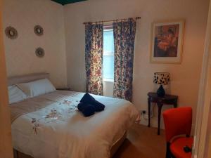 a bedroom with a bed and a window at Black Toms Tavern in Tinahely