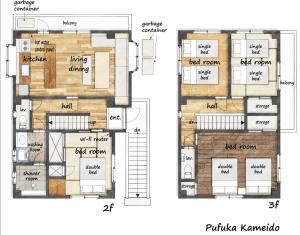 a floor plan and blueprint of a house at ぷふか亀戸 in Tokyo +28 photos