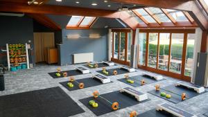 an overhead view of a gym with exercise equipment at Landliebe Resort Fürstenfeld By Belvilla in Söchau