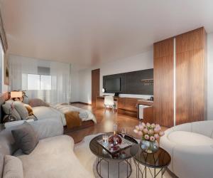 Χώρος καθιστικού στο LUXTEL HOTEL Thành Phố Giao Lưu