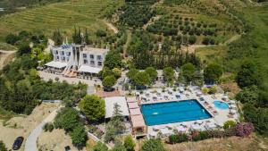 an aerial view of an estate with a swimming pool at Edva Resort in Vlorë