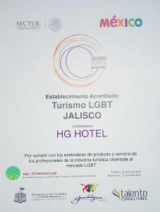 Majutusasutuses HG Hotel olev sertifikaat, autasu, silt või muu dokument