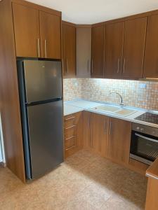 a kitchen with a refrigerator and a sink at Konstantakos Michail 