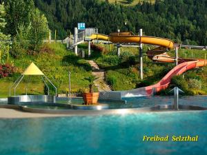 SelzthalGanze Haus & Sonnenhang的一个带水滑梯和水滑梯的水上公园