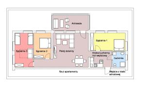Plán poschodí v ubytovaní Apartament Bukowe Wzgórze