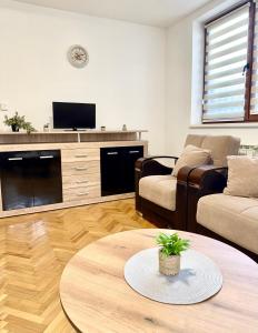 Una televisión o centro de entretenimiento en Apartman Shams Sarajevo