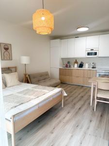 Kuchyň nebo kuchyňský kout v ubytování Jack apartman , 02 Arena ,PVA Expo, Free parking