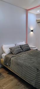 a bed with pillows on it in a room at Le Cocoon des Lierres - Séjour Zen près du Parc Astérix & CDG in Survilliers
