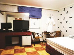 Η κουζίνα ή μικρή κουζίνα στο J Motel Gwangalli Busan