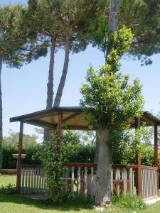 a wooden pergola on a tree in a park at Casina Pian Di Monetto in Montefiascone