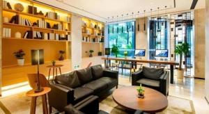 Yitel Collection Hangzhou Binjiang Jiangnan Avenue Baolongcheng的休息区