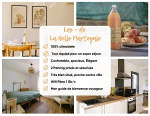 a collage of photos of a kitchen with a flyer at La Belle Martégale in Martigues +23 photos