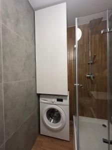 Koupelna v ubytování Baltic Cube