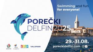 a poster for a concert in the water with a dolphin at San Eleuterio Guesthouse in Poreč