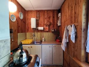 Kuchyň nebo kuchyňský kout v ubytování Domek Letniskowy Dłużek Mazury + 6 fotografií