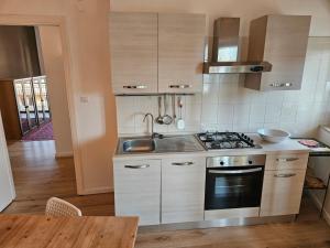 a kitchen with a stove and a sink at Zafferana Etna House by Holiday World in Zafferana Etnea