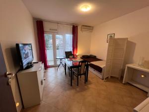TV a/nebo společenská místnost v ubytování Apartments "Helios"