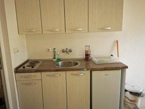 a kitchen with a sink and a counter top at Guest House Levant in Čanj +53 photos