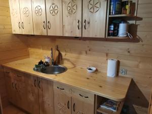 Kuchyň nebo kuchyňský kout v ubytování Hope Mountain Escape Poland, Wooden Cabin + 25 fotografií