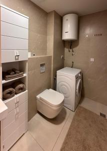 a bathroom with a toilet and a sink at River side 18 in Herceg-Novi +10 photos