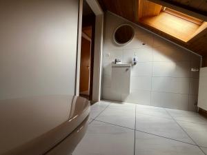 a bathroom with a sink and a toilet in it at Hauswurz in Thun +8 photos