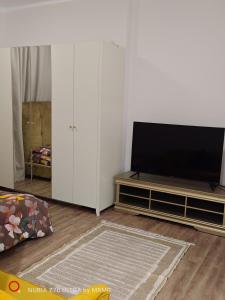 アジュマーンにあるTwo bedrooms in Ajman, Oasis Towersのリビングルーム(エンターテイメントセンター内の薄型テレビ付)
