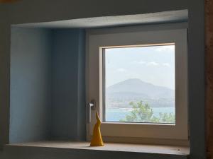 a window with a cat sitting in front of it at Il Panorama di Ercole in Monte di Procida