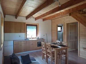 Kuchyň nebo kuchyňský kout v ubytování Domek w Kokoszce z sauną i jacuzzi