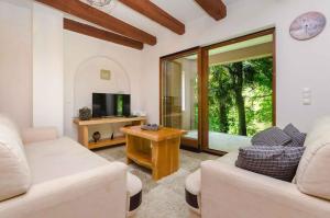 Una sala de estar con dos sofás y un televisor. en Apartment in Tribalj 39244, en Tribalj