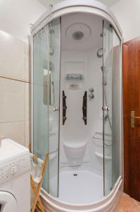 una ducha con puerta de cristal en un baño en Apartment in Tribalj 39244, en Tribalj 12 fotos más