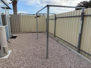 a batting cage in front of a fence at 3 by the Sea at Coobowie Unit 2 in Coobowie