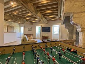 TV a/nebo společenská místnost v ubytování Gîte familial de charme pour 13 pers. avec cheminée historique, terrasse, jardin et 3 salles d'eau. - FR-1-497-209