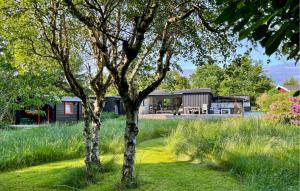 two trees in a yard with a house at 2 Bedroom Beautiful Home In Gilleleje in Gilleleje +11 photos