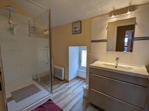 Ένα μπάνιο στο Gîte 3 ch. avec jardin, cheminée, animaux admis, WIFI, parking, proche loisirs & châteaux - FR-1-653-269 +24 φωτογραφίες