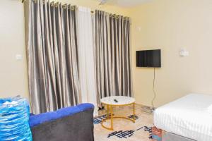 TV a/nebo společenská místnost v ubytování Brima Mangu Apartments, Blue Pacific Studio