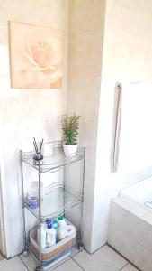 a metal shelf in a bathroom with a sink at Dali in Pretoria +12 photos