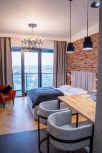 Khu vực ghế ngồi tại Hanza Tower Apartments Premium