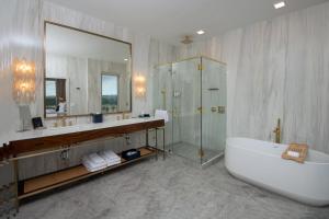 Koupelna v ubytování Hotel Polaris