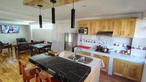 a kitchen with a sink and a counter top at The Hannah's house 2 in Cusco