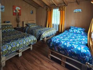 Postel nebo postele na pokoji v ubytování Petrohue hospedaje Dónde la Nena
