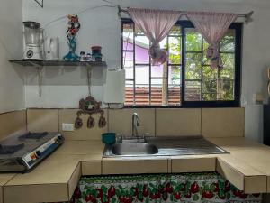 a kitchen with a sink and a window at Tortuguero Family House in Colorado +13 photos