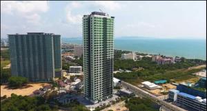 an aerial view of a tall building in a city at Dusit Grand Condo View Jomtien By Snap Hosting in Jomtien Beach