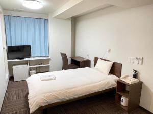 a hotel room with a bed and a television at Ikebukuro Royal Hotel Higashiguchi in Tokyo
